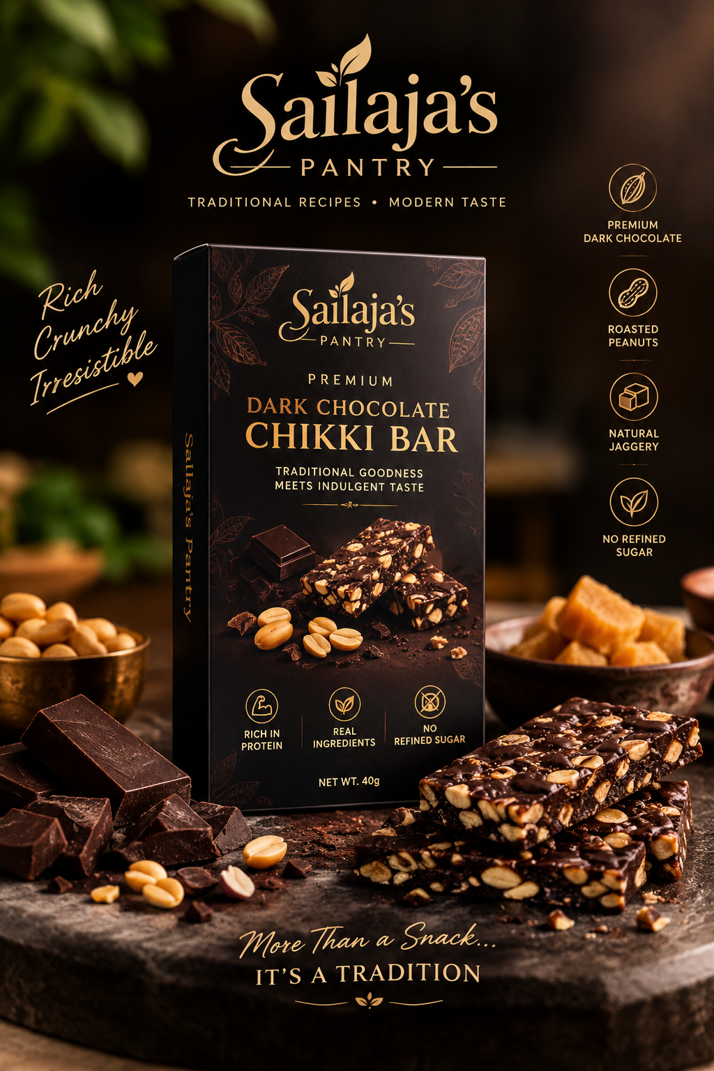 Dark Chocolate Chikki Bar